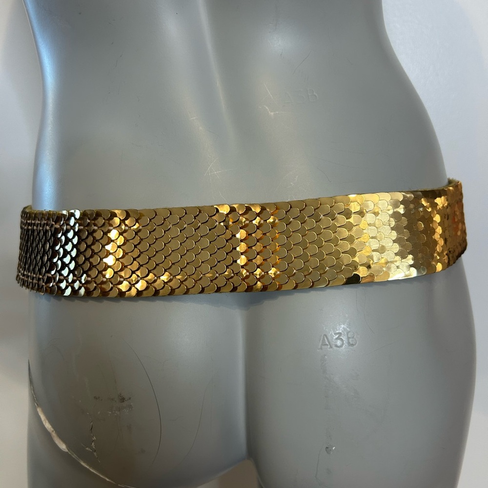 Vintage Gold Sequin Belt with a Bold Buckle❤️S/M - Picture 4 of 9